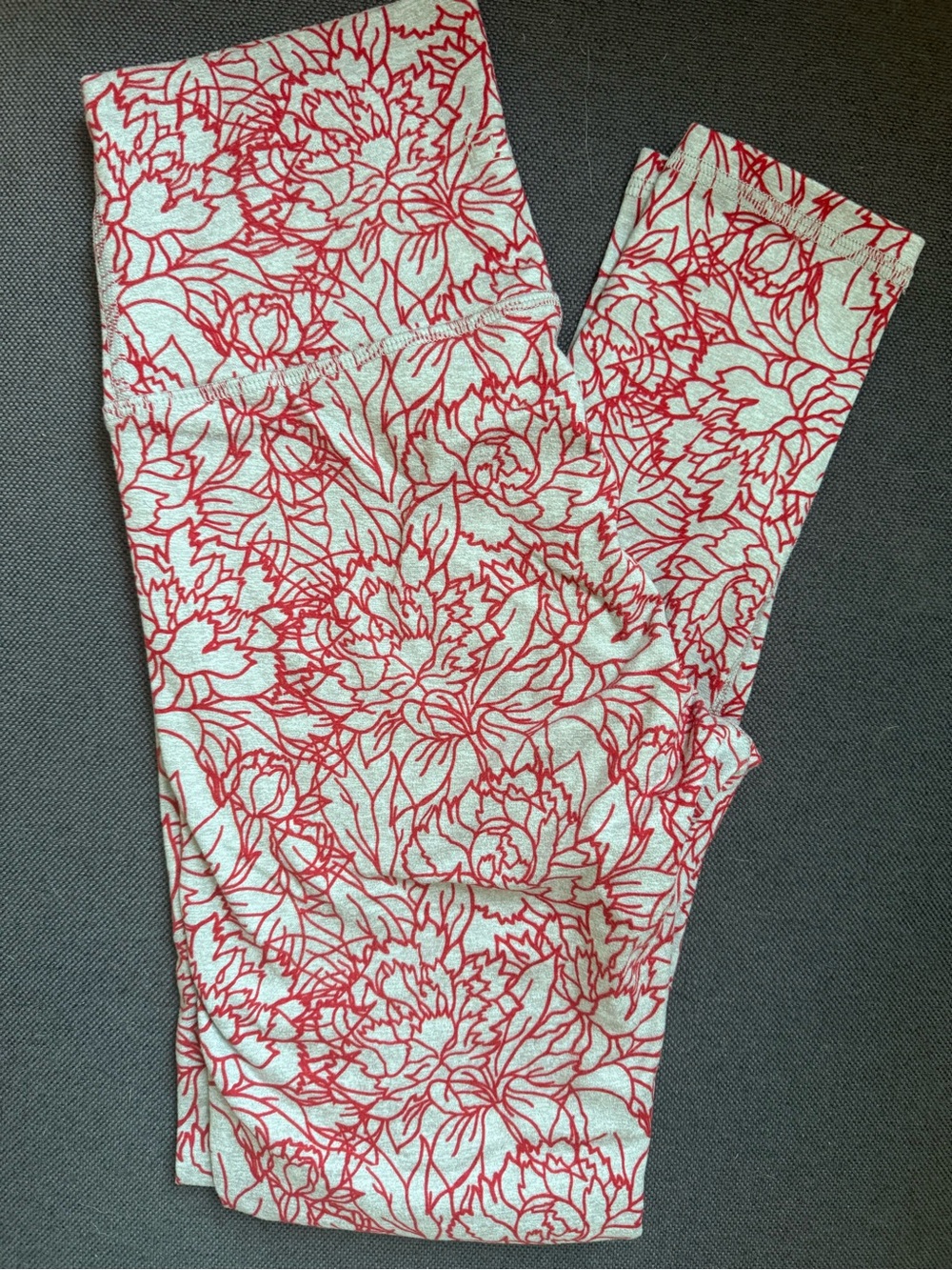 FLEO floral Red and light grey Leggings
